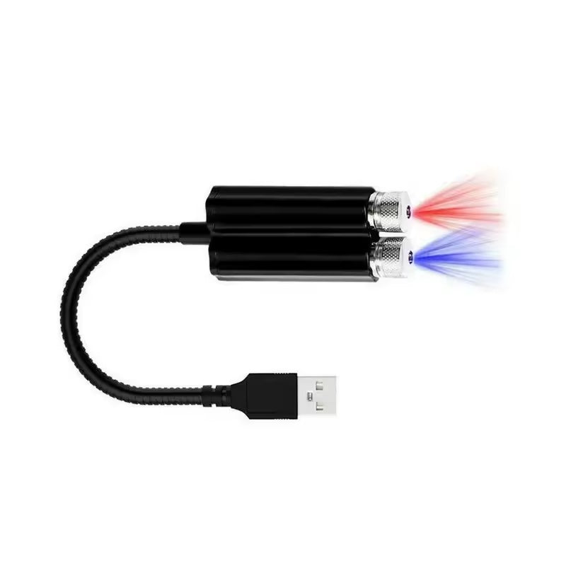 Starry sky projector unit with USB plug and gooseneck